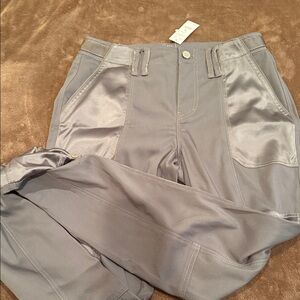 White House Black Market Gray Satin Capris